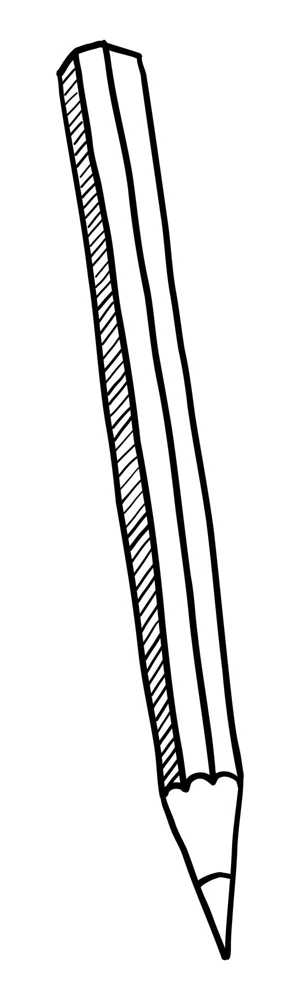 Vector pensil vektor terpisah di latar belakang putih gambar doodle dengan tangan