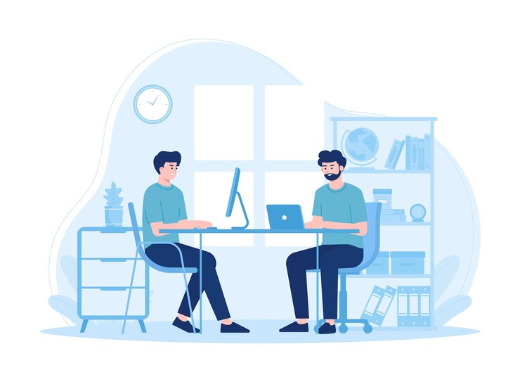 Vector people are learning together trending concept flat illustration