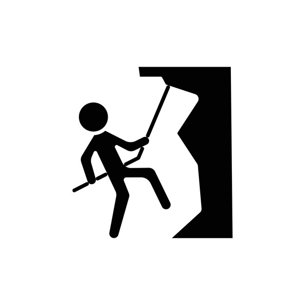 People Climbing line icon isolated on white background