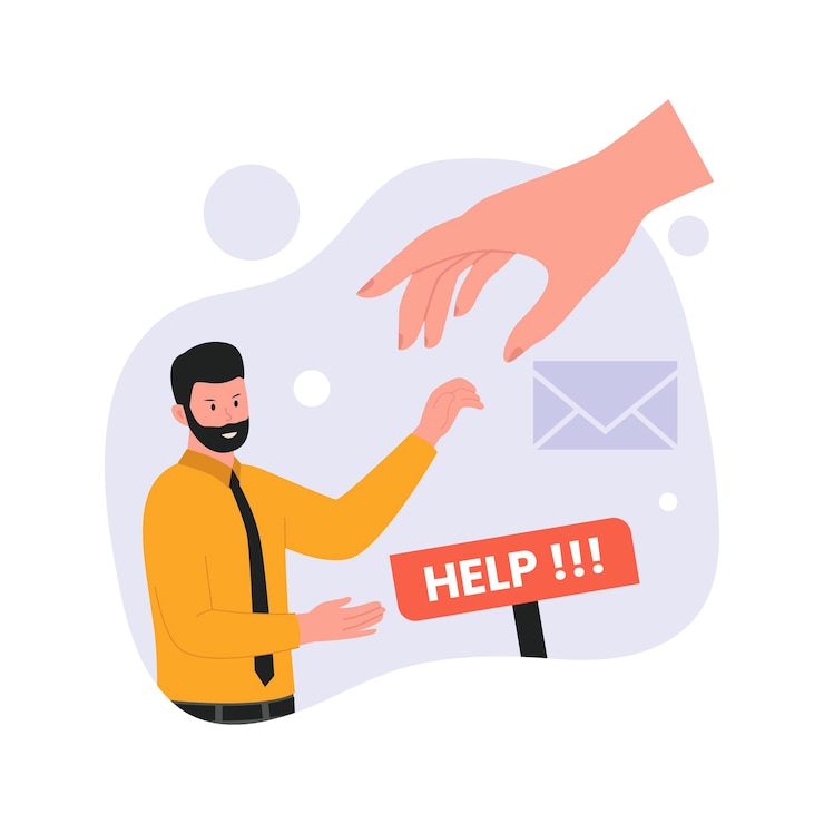 Vector people helping each other illustration