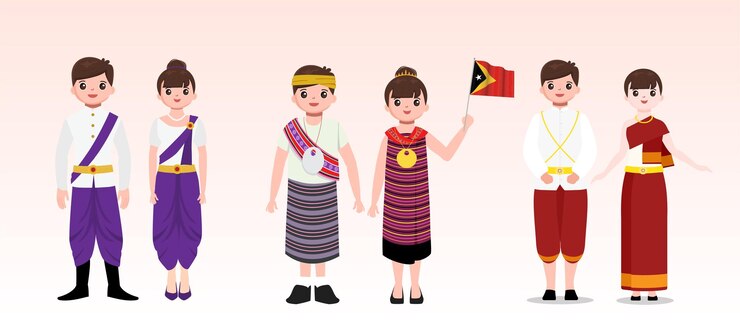 People in Traditional Clothing character International dress represents the culture