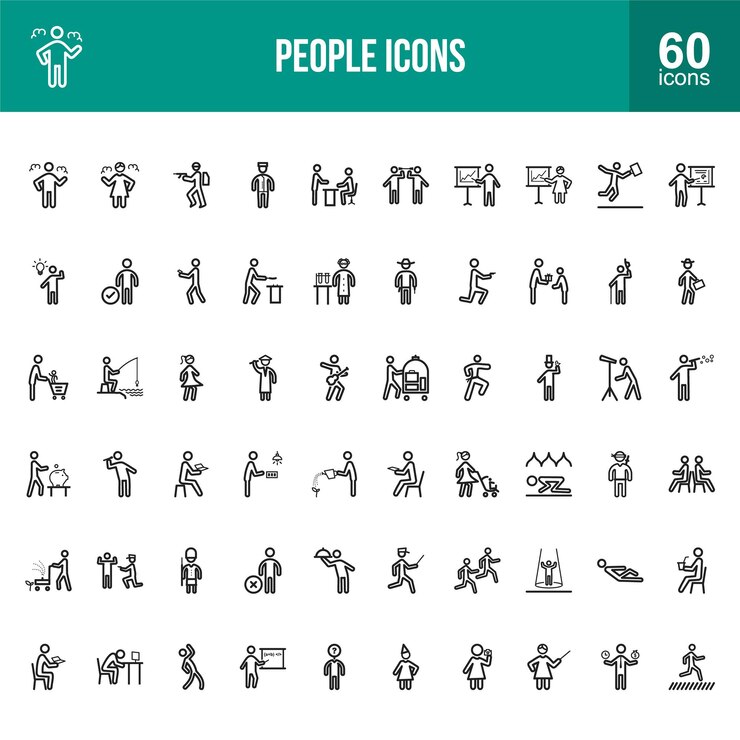 People Line Icons vector illustrations