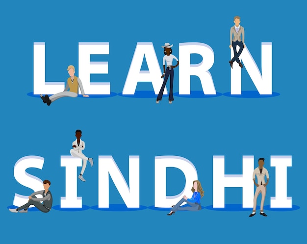 people on learn sindhi for web mobile app presentations