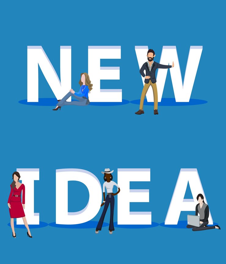 Vector people on new idea for web mobile app presentations