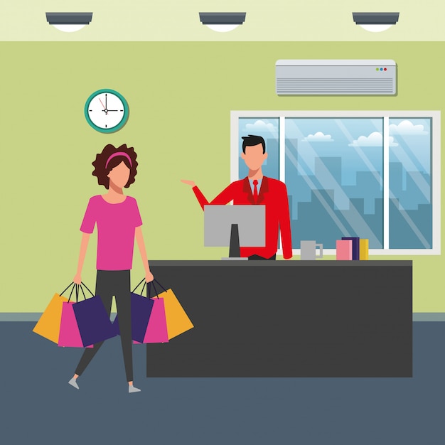 People shopping at supermarket