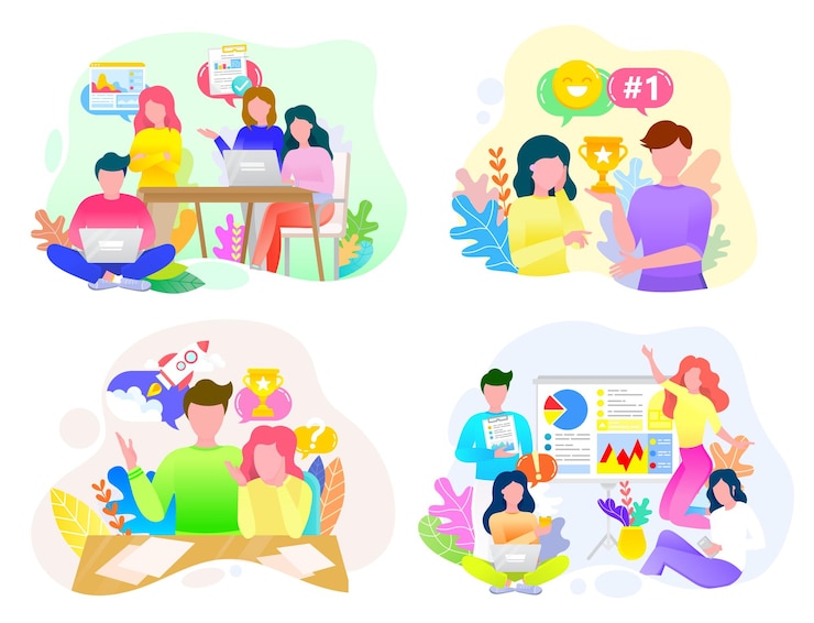 Vector people work on business project startup strategy