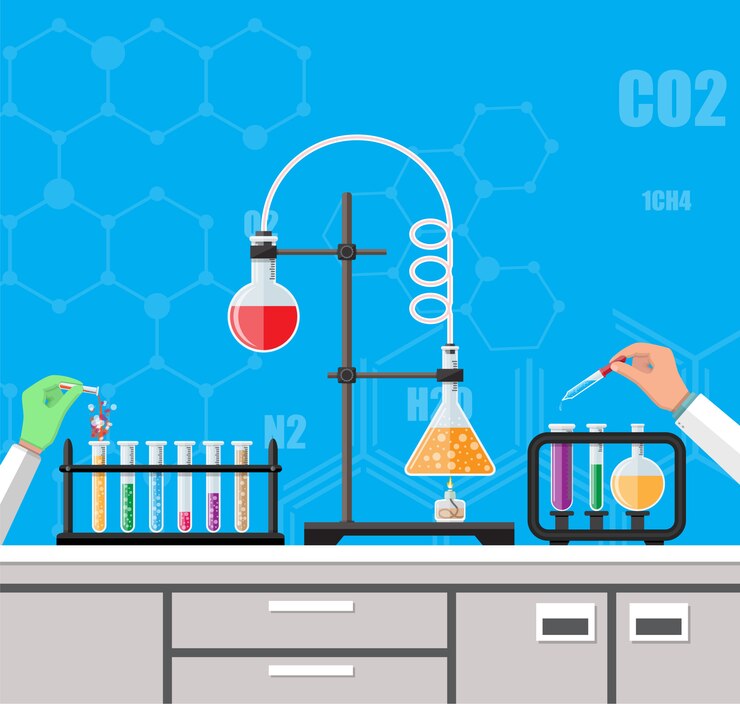 Vector peralatan pendidikan ilmu biologi.
