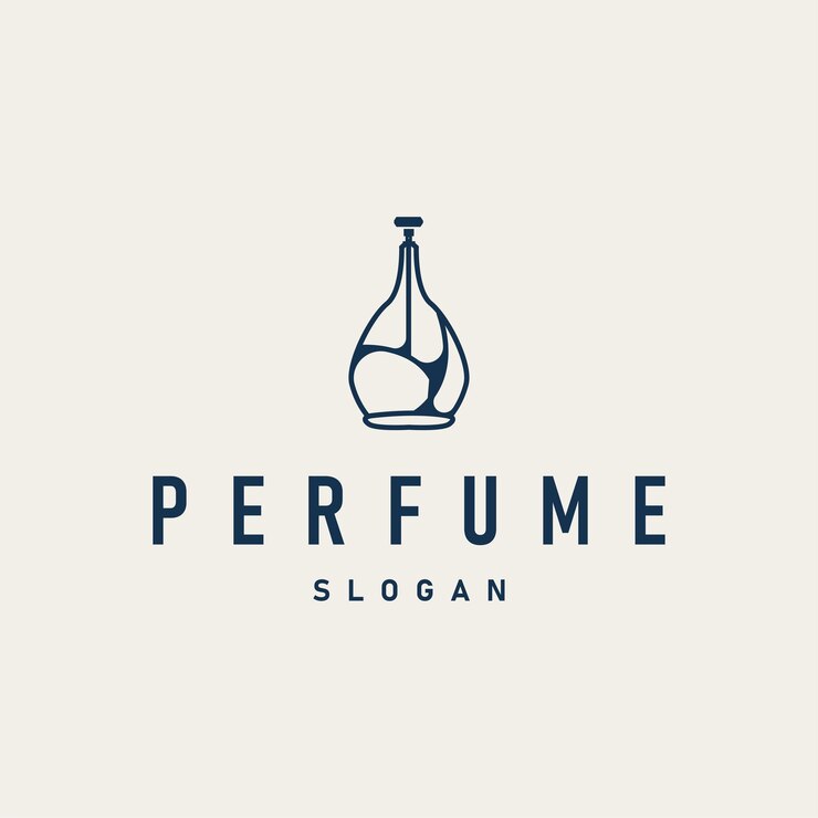 Vector perfume logo design illustration of aromatic perfume with a simple minimalist bottle concept line templet product brand concept