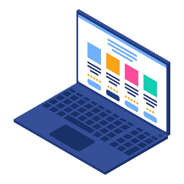 personal laptop icon isometric of personal laptop vector icon for web design isolated on white background