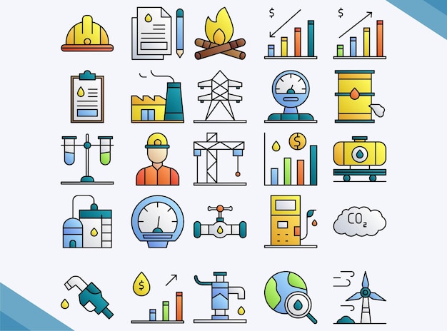 petrol industry vector design flat pack