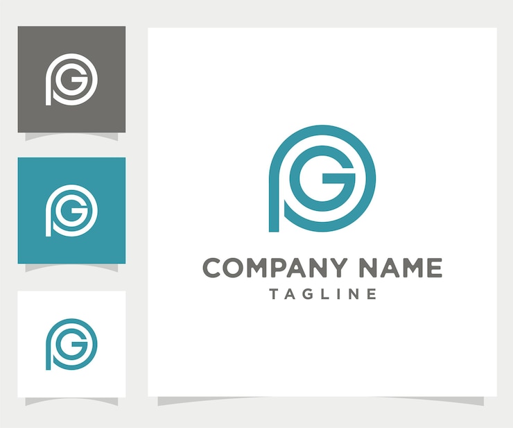 Vector pg letter minimalist design vector logo