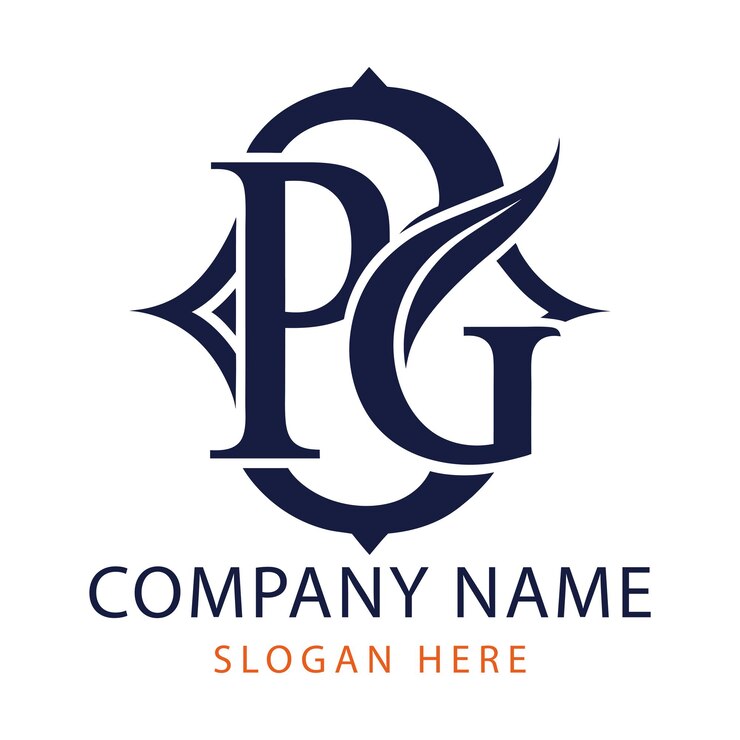 PG monogram logo design template
