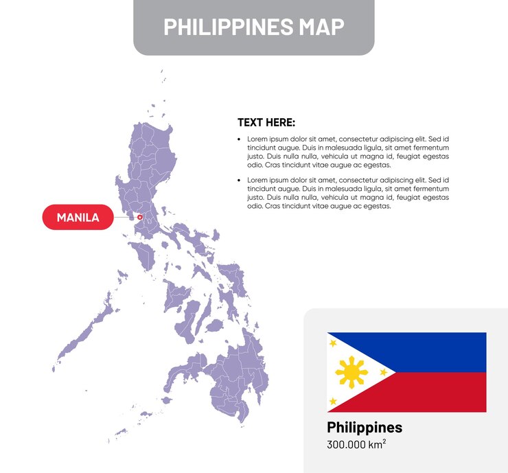 Philipines flag and map design map