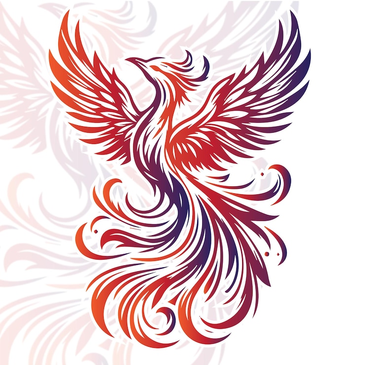 Vector phoenix fire bird vector illustration