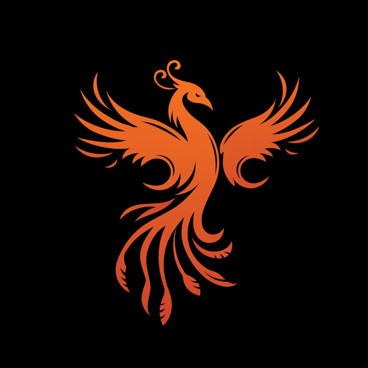 Vector phoenix symbol of mythological bird vector