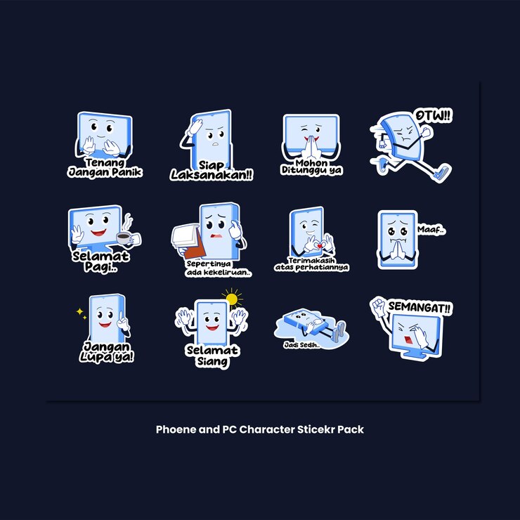 Phone and PC character Sticker Pack