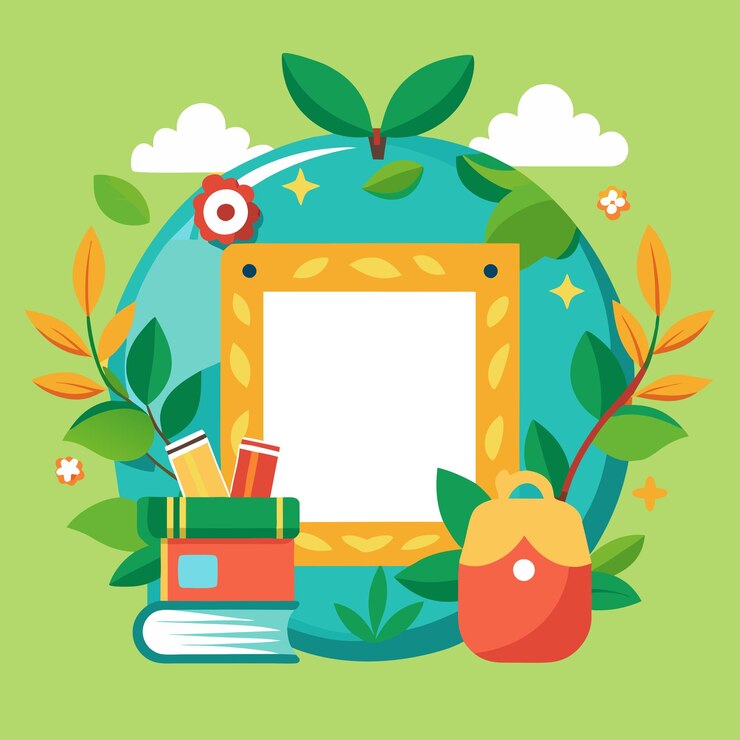 Photo collage and school realistic square frames composition for Polaroid picture frames Realistic