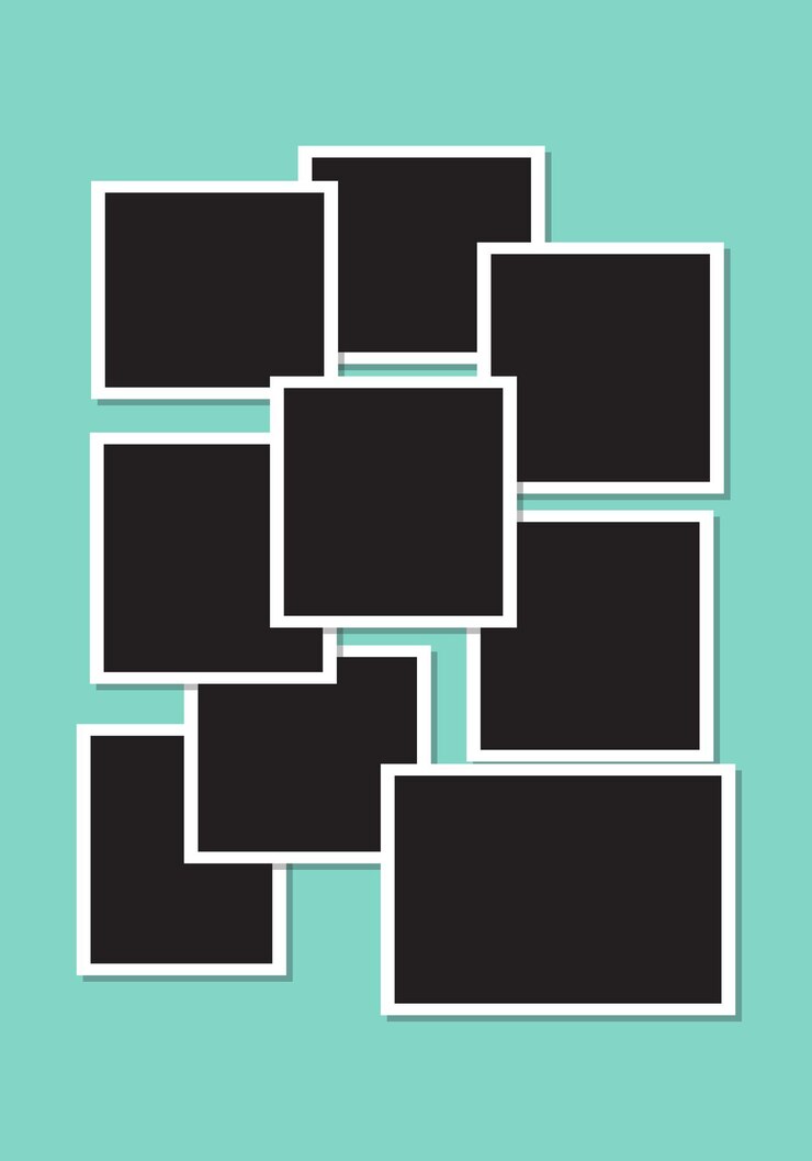 Photo frame collage composition flat design