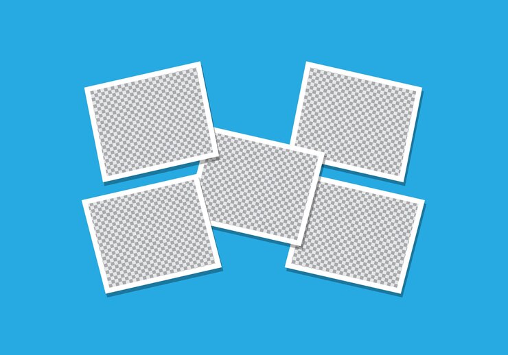 Photo frame collage flat design