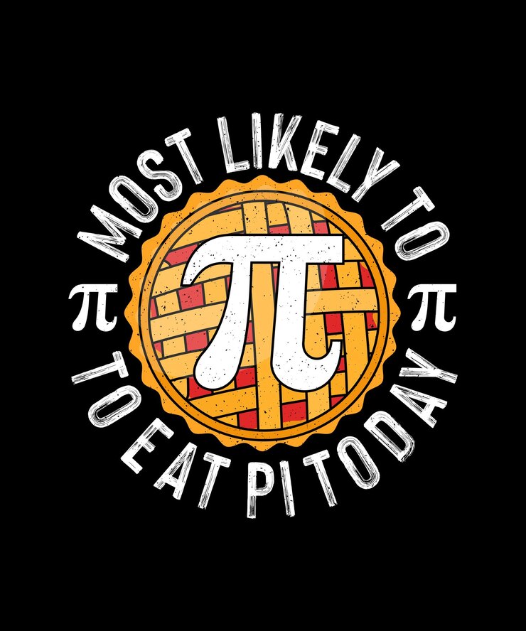 Vector pi day tshirt design most likely to eat pi today