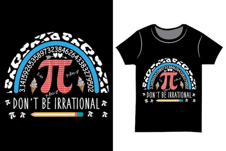 Vector pi day vintage typography t shirt design math pie symbol shirt
