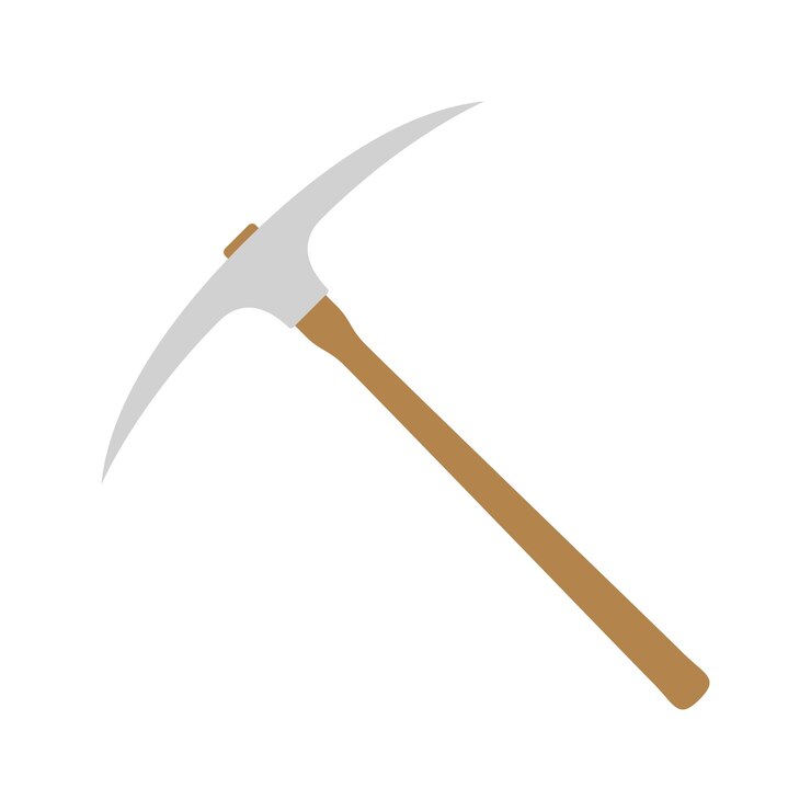 Vector pickaxe isolated on white background