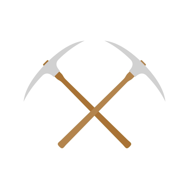 Vector pickaxe isolated on white background