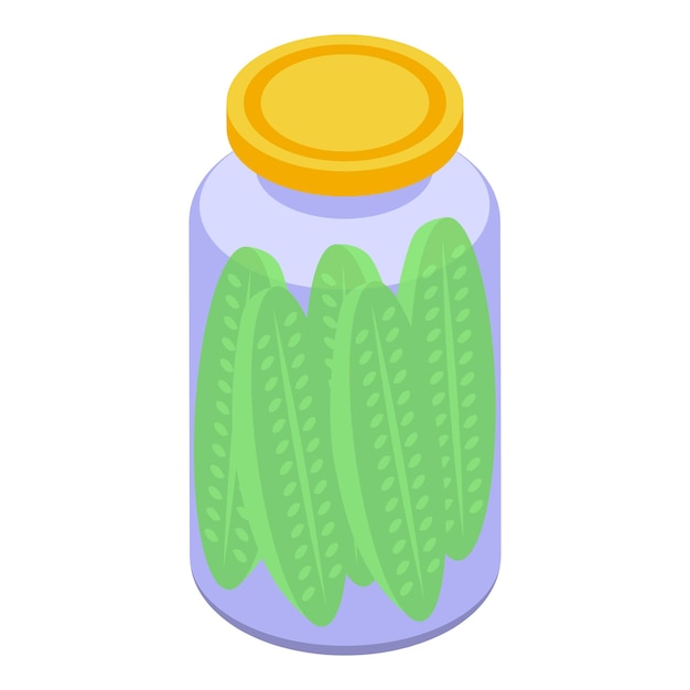Pickled cucumber icon Isometric of Pickled cucumber vector icon for web design isolated on white background