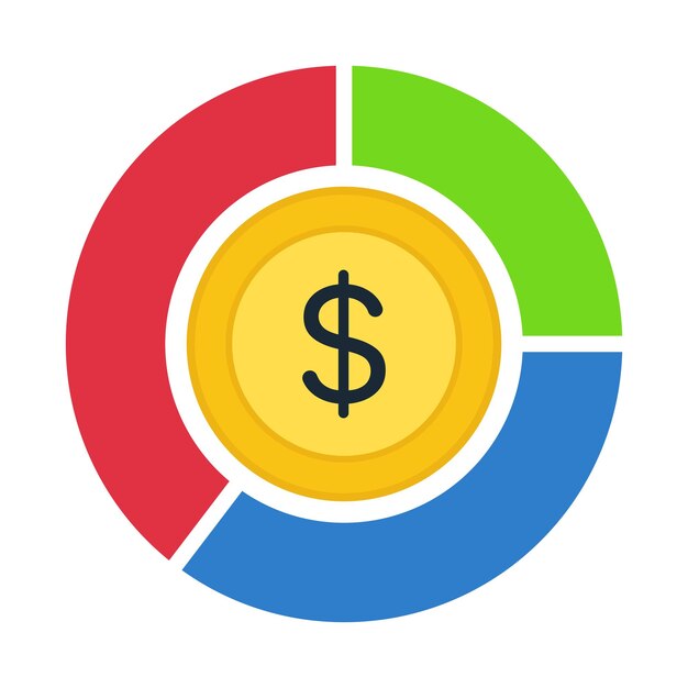 pie chart with money coin