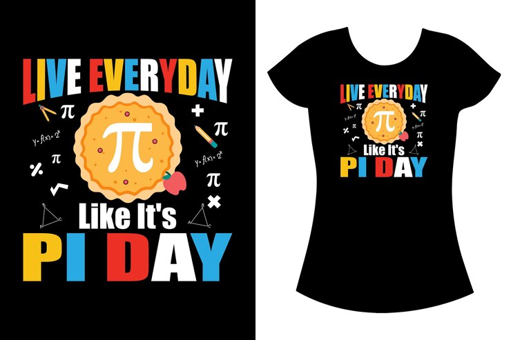 Vector pie day retro vintage typography tshirt design