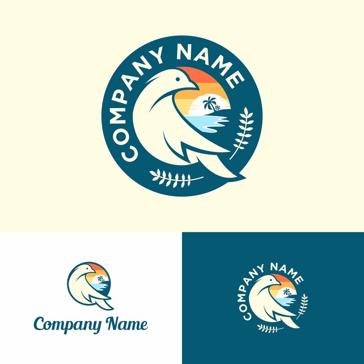 Vector pigeon logo template vector illustration