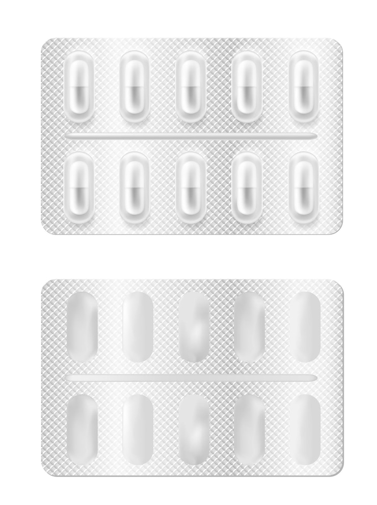 Vector pil blister 3d realistis