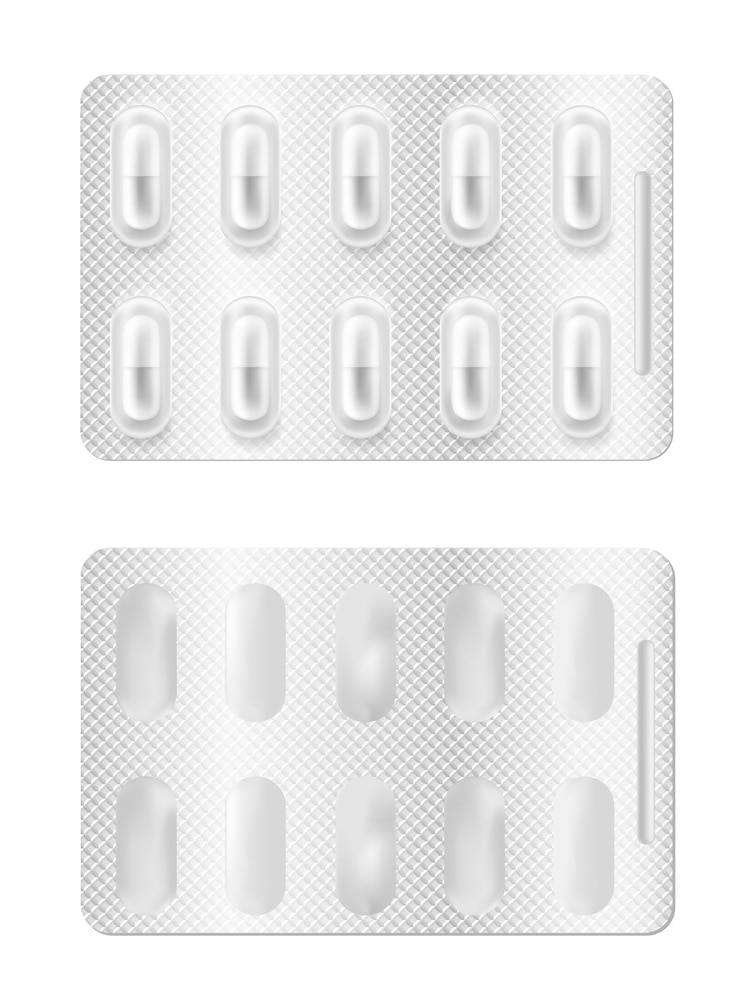 Vector pil blister 3d realistis