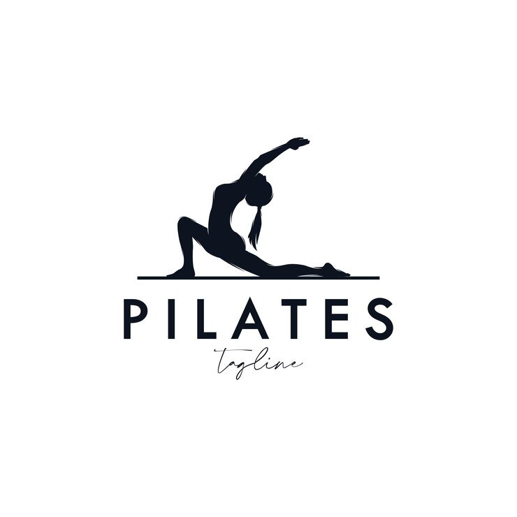 Vector pilates yoga logo identity design