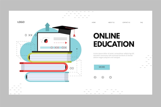 pile of books online education landing page