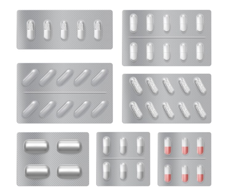 Vector pills package blisters with medicine
