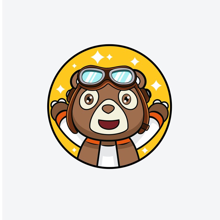 Pilot Bear Mascot