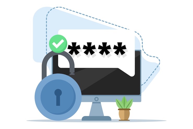 Vector pin code password protection concept concept of personal data protection cyber security antivirus