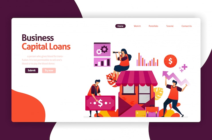 Vector pinjaman modal ventura untuk pengembangan dan investasi ukm. kredit bunga rendah untuk pengusaha muda dan bisnis startup.