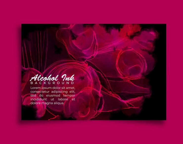 Vector pink alcohol ink watercolor fluid background