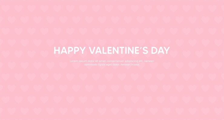 Pink background with heart motif Happy valentines day Decorative holiday banner poster romantic