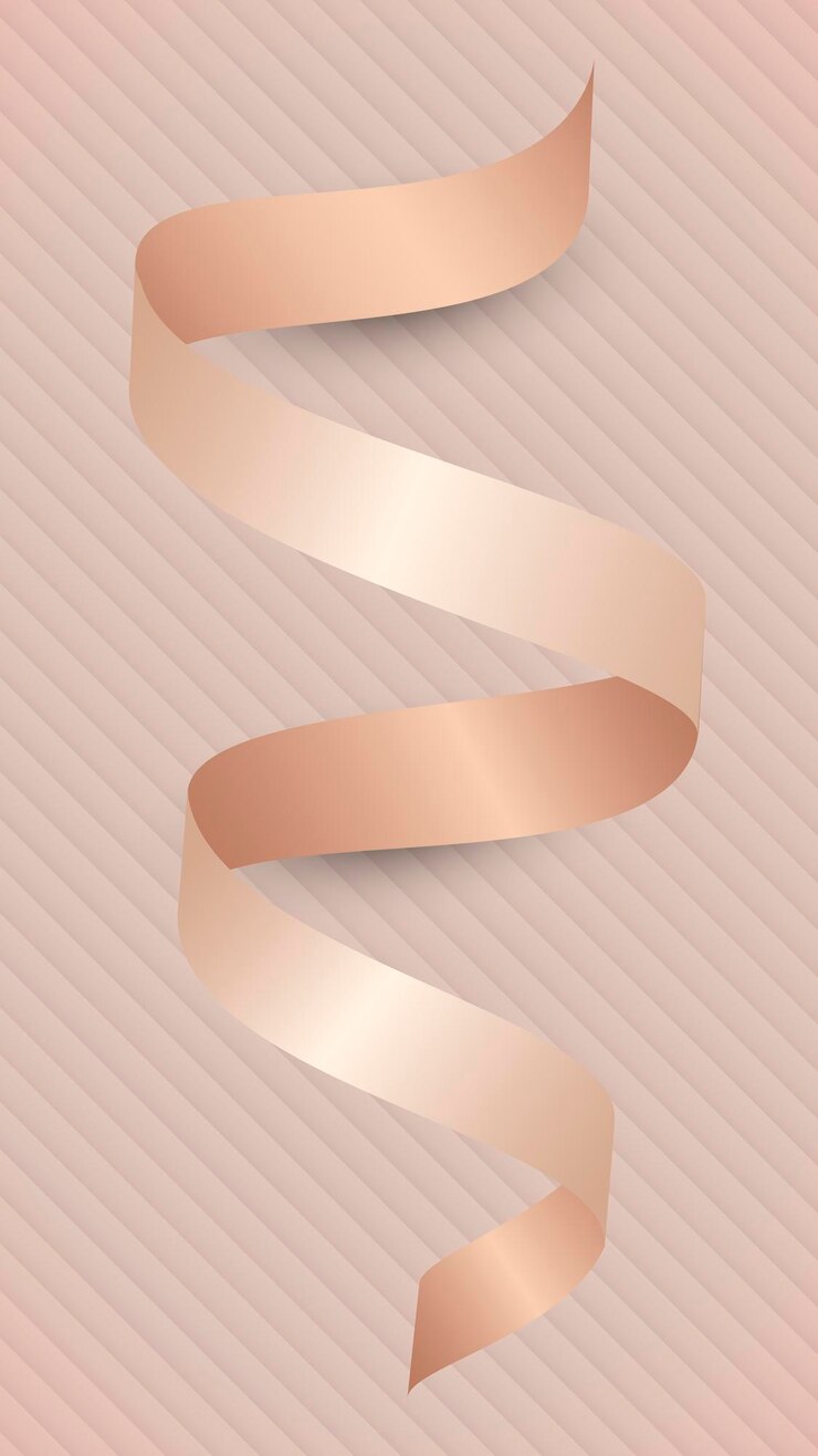 Vector pink gold ribbon element vector