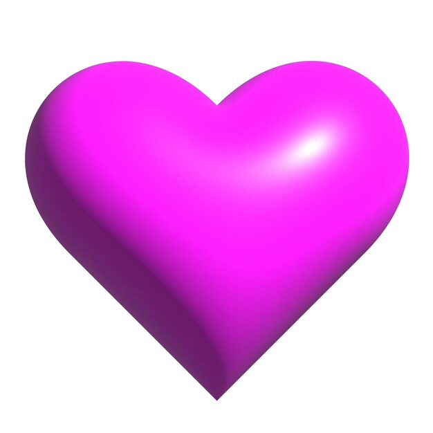 pink heart isolated on white