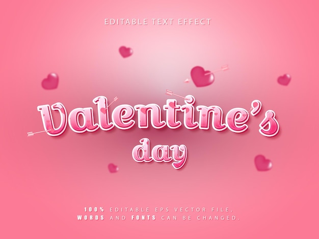 pink heart valentines day editable text effect