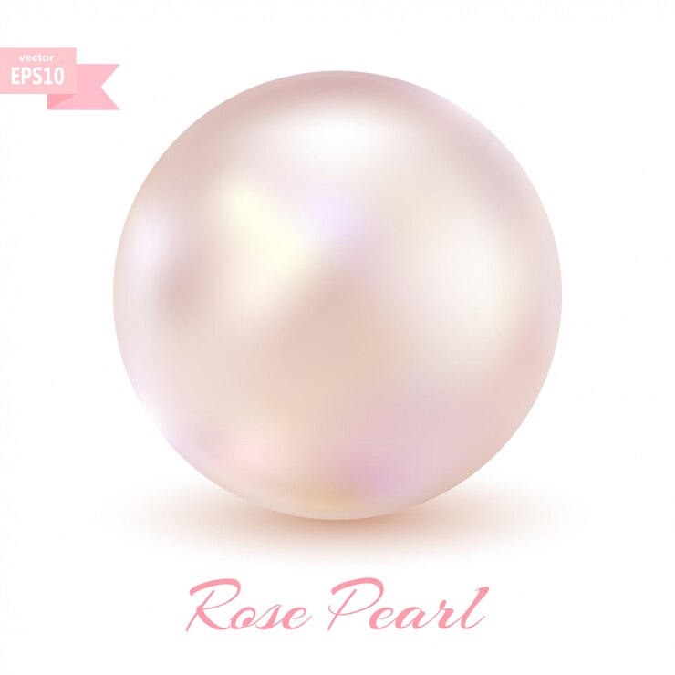Pink pearl isolated. Glamorous design. Jewelry. illustration.