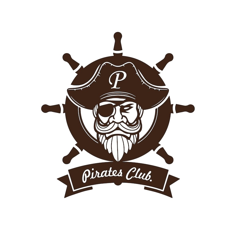 Vector pirates logo vector template illustration