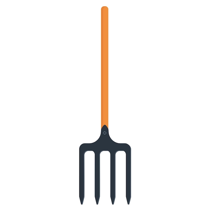 Vector pitchfork colored icon gardening fork