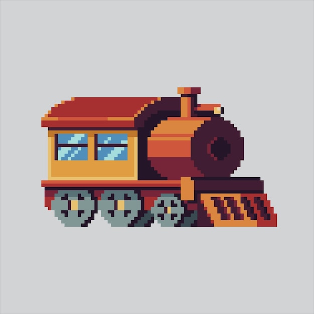 Pixel art illustration Vintage Train Pixelated Old Train Old Vintage Train Head icon pixelated