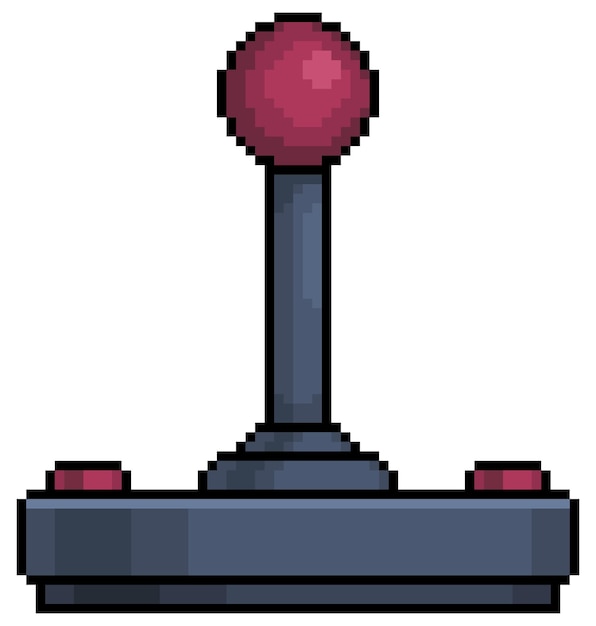 Pixel art joystick video game old vector icon for 8bit game on white background