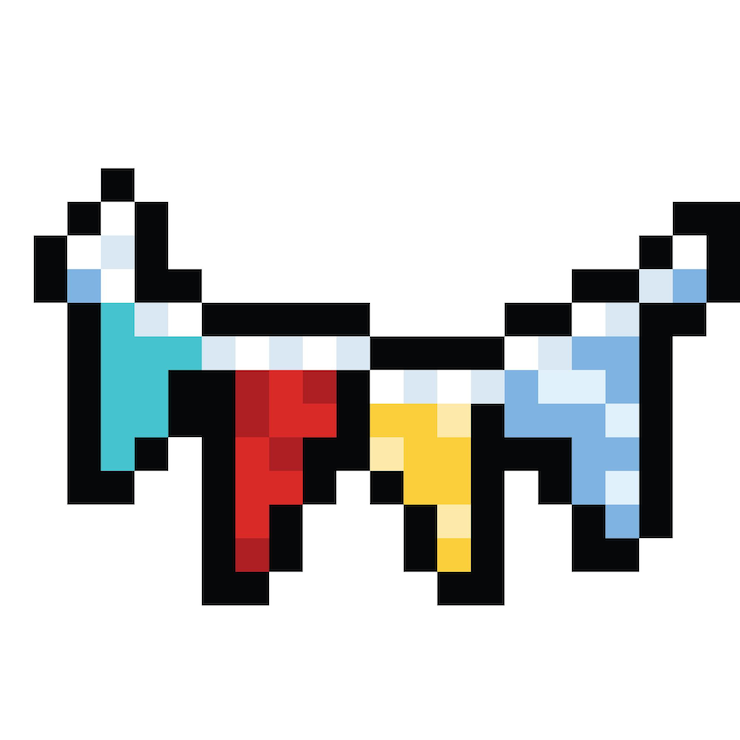 Vector pixel art party flag icon